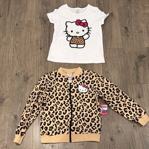 Hello Kitty 2 piece set - Bomber jacket & shirt - Girls size 8/10    kids sanrio